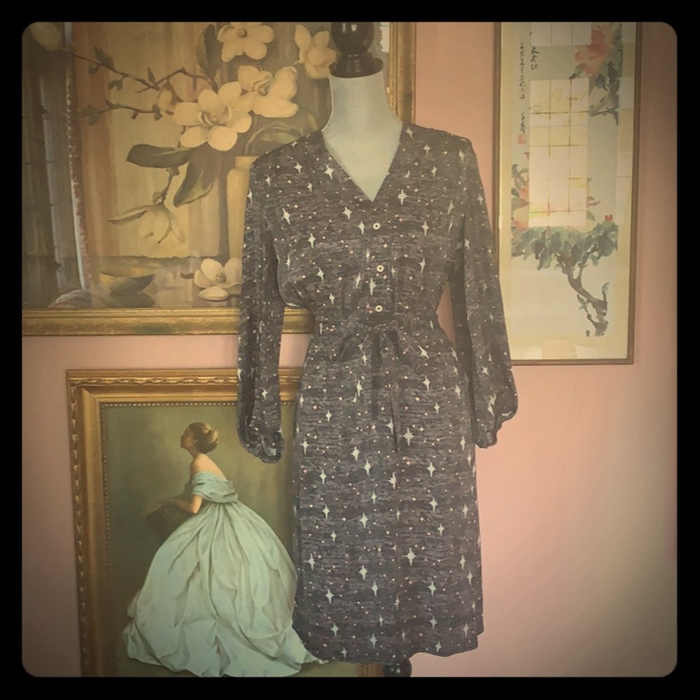 Silk tie-front dress